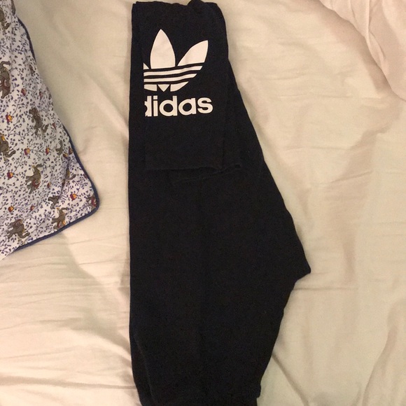 Adidas Logo Leggings Black - Picture 1 of 5